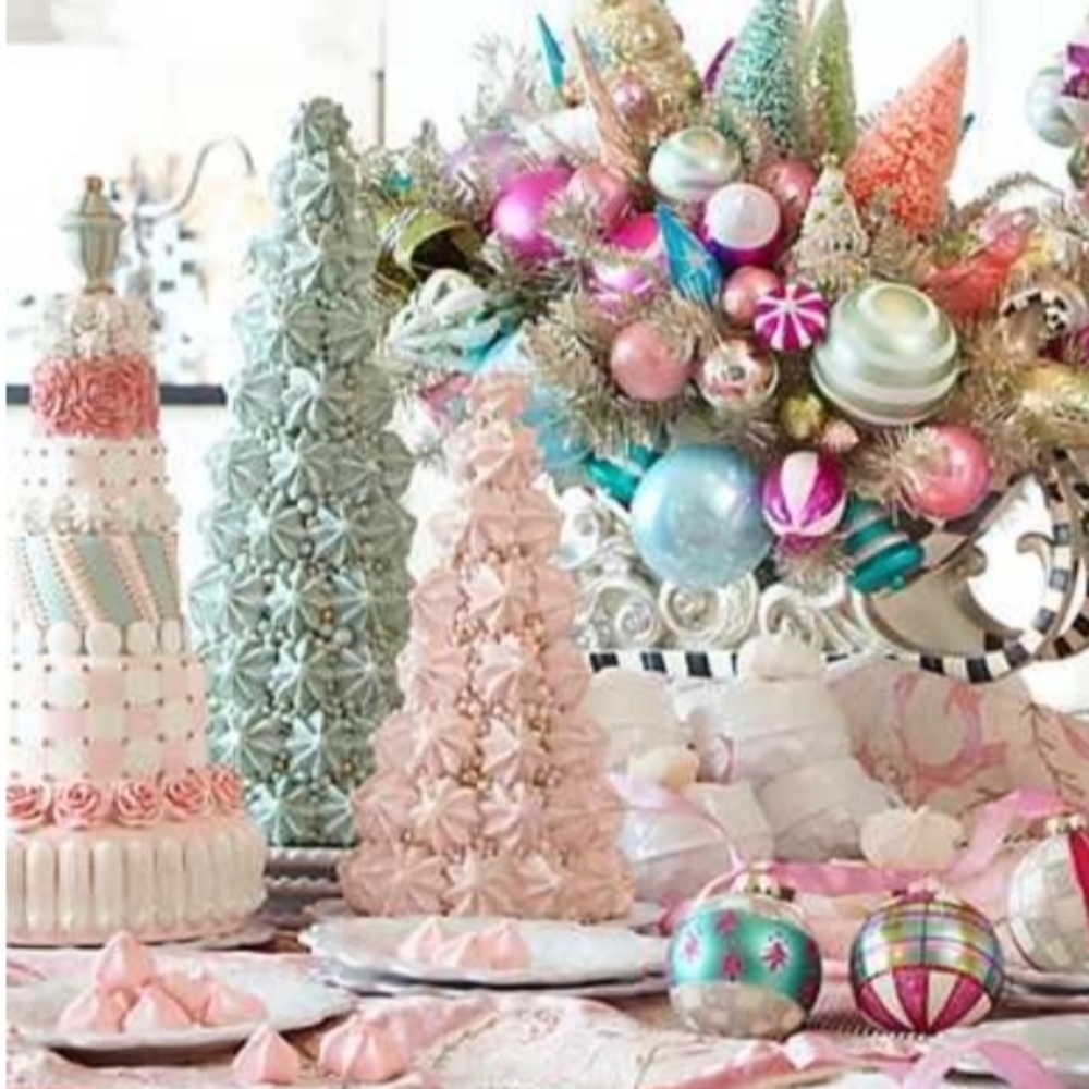 MacKenzie-Childs Home Sweet Snow Meringue Tree - Pink